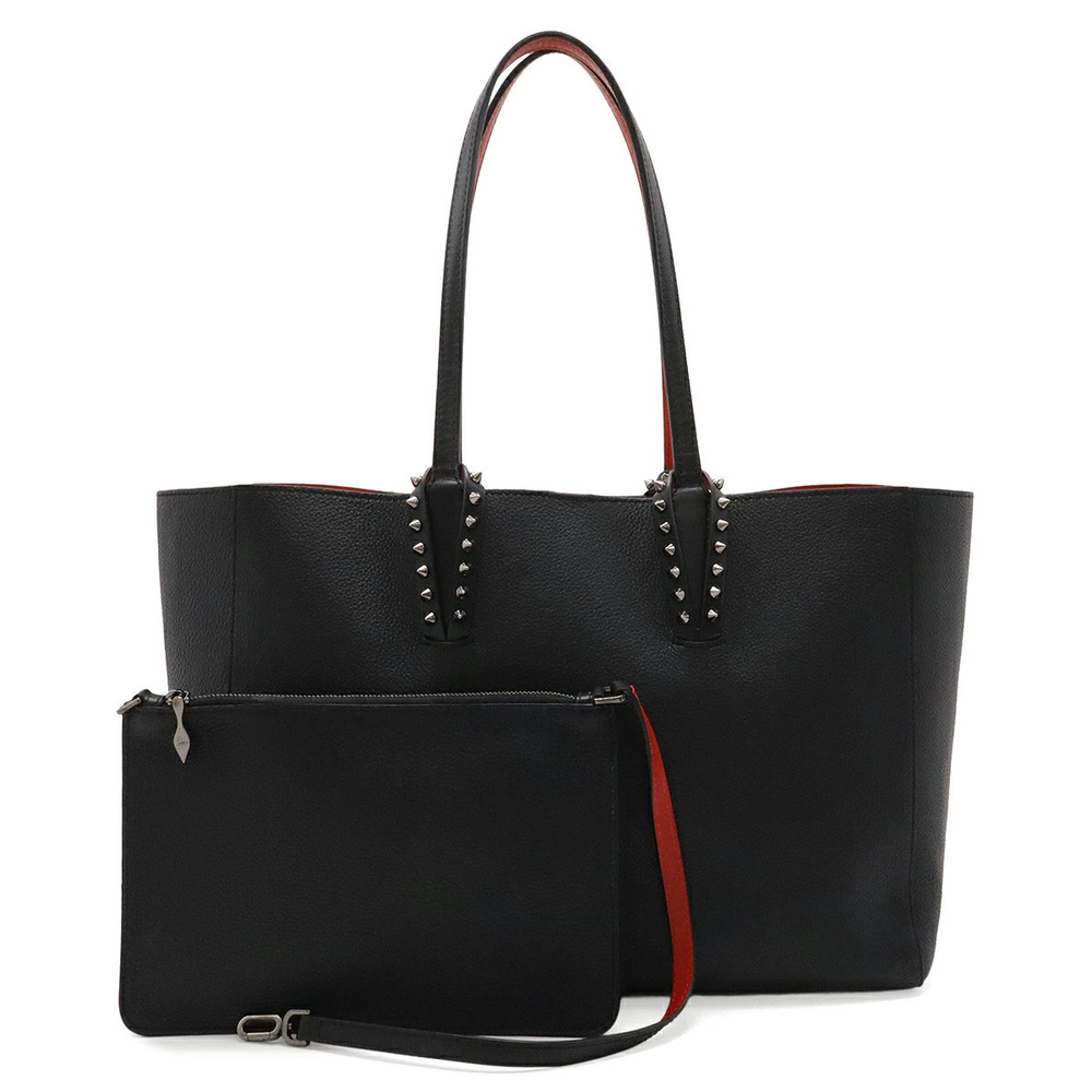 Christian Louboutin CABATA Tote Bag Shoulder Leather Studded Black Pouch